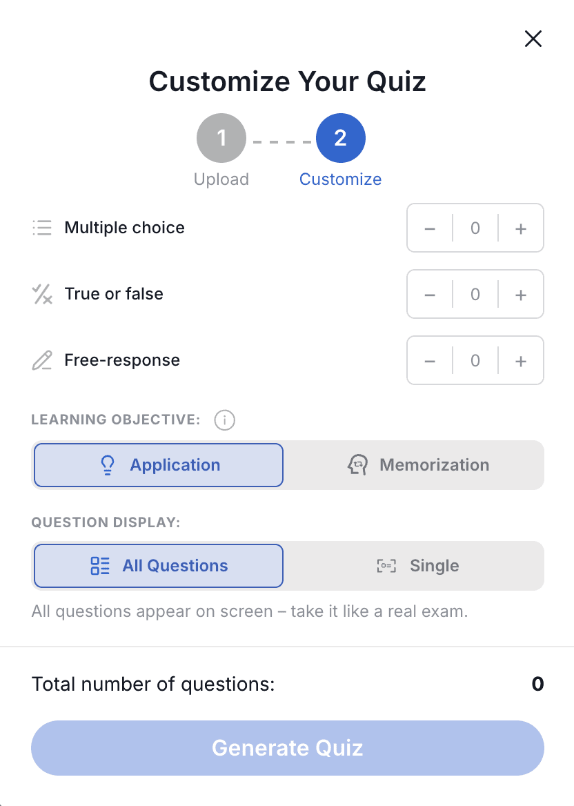 Customize your quiz preview